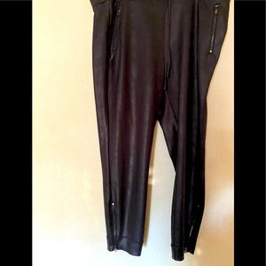 Plus size faux leather joggers